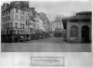 Rue de la Montagne Sainte-Genevieve, (Maubert helyről) Párizs 1858-78 alkotó: Charles Marville